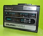​VINTAGE Sony Walkman WM-F44 Radio Cassette Player Black  WORKS TESTED READ!!