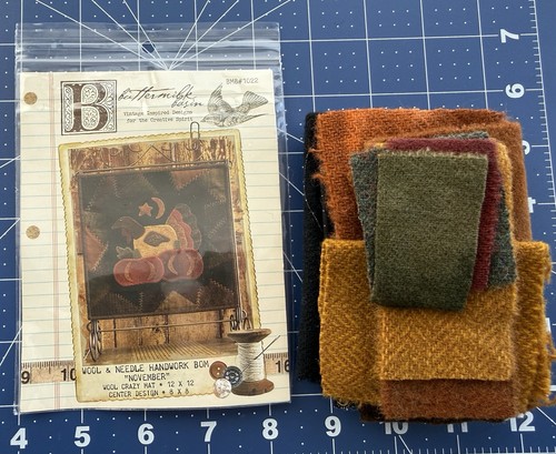 Buttermilk Basin Wool & Needle BOM November Pattern w Wool Fabric ~ Turkey