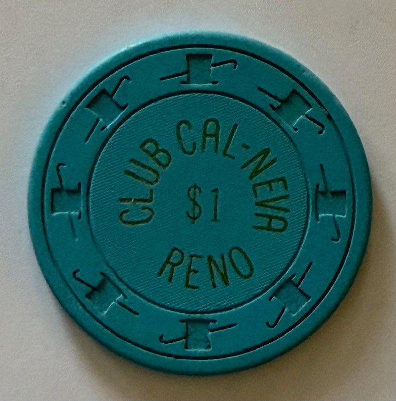 Club Cal Neva Reno Nevada $1 Casino Chip NV
