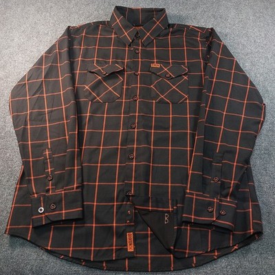 Dixxon Flannel Co The Hallow Flannel Shirt Mens XL Black Orange Halloween