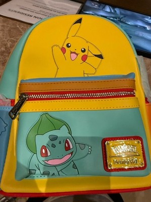 Loungefly Pokémon Color Block Starters Mini Backpack Pikachu, Bulbasaur, Eevee