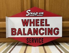 Snap-On Tools Sign Wheel Balancing Service Double Sided Vintage Style Wall Decor