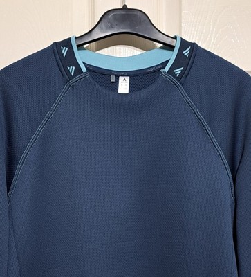 Adidas Equipment Damen Sweatshirt Gr. XL P2P 24'' Golf Raglanärmel türkis blau