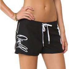 O'Neill Kids Black Board Shorts White Script Logo Size 7 Swim Trunks