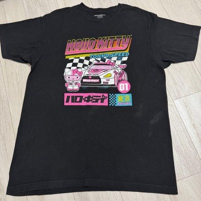 Hello Kitty Tokyo Speed Racing T-Shirt Schwarz L Sanrio Lizenziert Vintage