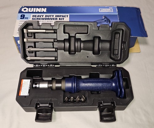 Quinn Heavy Duty Impact Screwdriver 9pc Kit 58151 (Driver, short, and long bits)