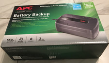 APC by Schneider Electric UPS550 Battery Backup, 8 outlets, 330Watts, Black, New
