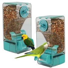 Bird Feeder No Mess 2PCS Automatic Clear Bird Seed Food Container Acrylic Par...