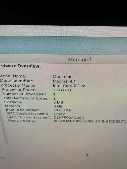Apple Mac Mini Server A1347 Core 2 Duo 2.66GHz 8GB Ram, 2x 500Gb HDD - Image 2 of 4
