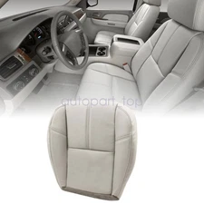 For 2007-2013 GMC Sierra 1500 2500 3500 Driver Bottom Leather Seat Cover Gray