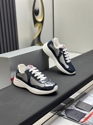 Prada Americas Cup Men's Navy Blue Casual Shoes, New Boxed Version