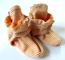 Zutano Booties Orange White Striped 100 Cotton 18M Fits 12-18 Months