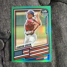 2026 Panini Stars & Stripes Prizm USA Baseball #51 Landon Green Green Prizm