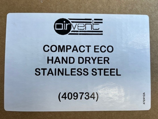Airvent 409734 Compact Eco Hand Dryer 1.15kW (Stainless Steel)