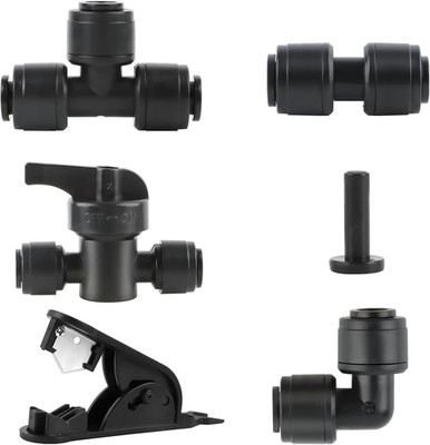46PCS Quick Connect 1/4'' Drip Irrigation Fitting Kit, 1/4'' Drip Line Push-To-Fi