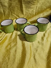 Sleigh Bell Bistro Porcelain Cups Lot of 4 Small Cups