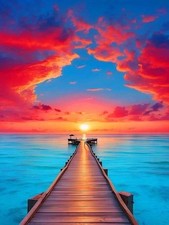 Sunset Diamond Art Kits for Adults, 5D DIY Diamond Painting Kits for Beginners,