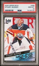 2020 Upper Deck Series Hockey #496 Stuart Skinner Young Guns Rookie Card PSA 10. rookie card picture