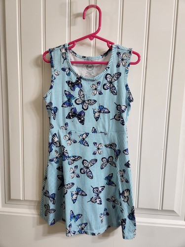 Wonder Nation Blue Sleeveless Dress Butterfly BUTTERFLIES Girls Size S (6-6X) - Picture 2 of 6