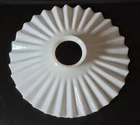Vintage MILK GLASS RUFFLED PETTICOAT SHADE OIL  LAMP - 2-1/4"  OD Fitter