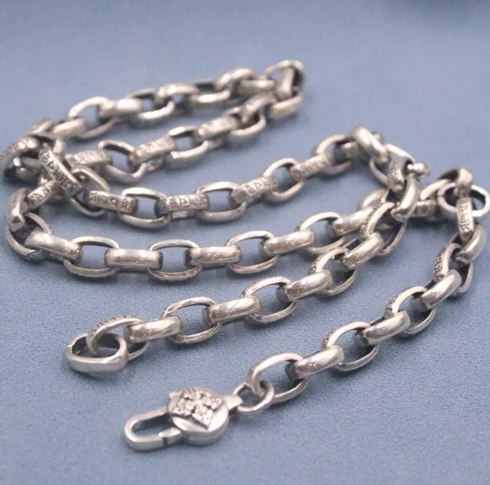 Men’s Fashion Heavy Rolo Chain 55cm – Rugged Steel Necklace, Sutra Engraved - Image 4 of 4