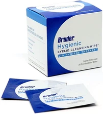Bruder Hygienic Eyelid Cleansing Wipes | Rinse-Free Exfoliating Wipes Remove