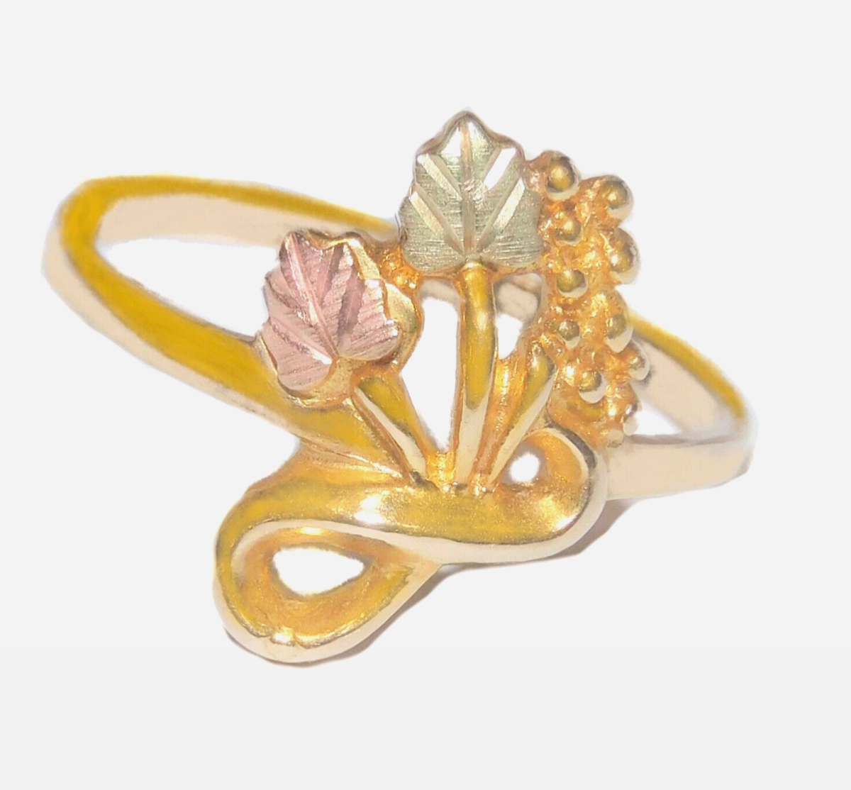 Black Hills Gold 10k Coleman Two Leaves Ring Size 6 1/2 | eBay