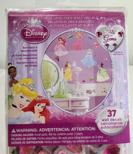 NIP Disney Princess Peel  Stick 37 Removable Wall Decals with Gems Cinderella