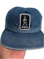 Good Worth & Co Denim Middle Finger Cap Hat Adjustable Strap USA Made