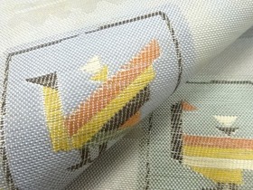 7761725: JAPANESE KIMONO JAPANESE FUKURO OBI / WOVEN ABSTRACT BIRD