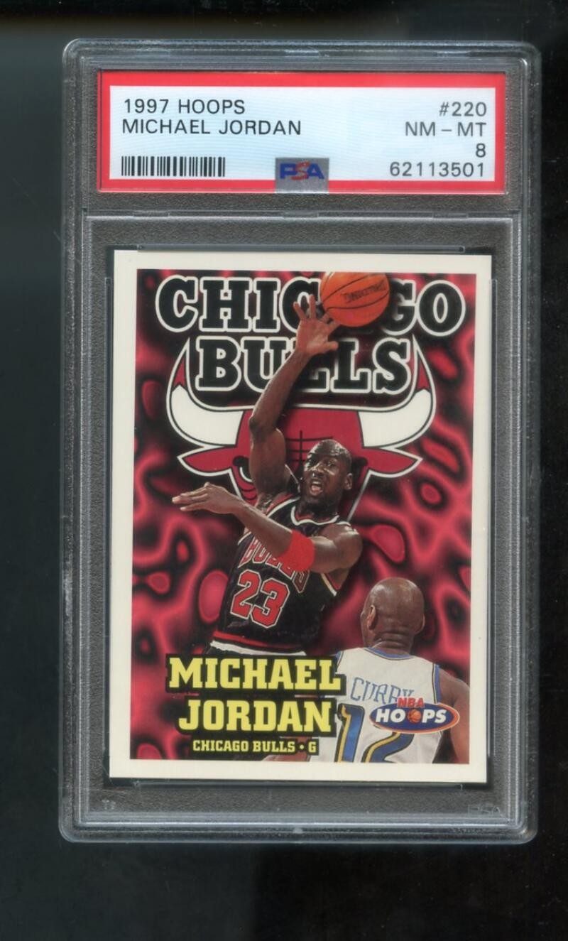1997-98 Hoops #220 Michael Jordan PSA 8 Graded Basketball Card NBA 97-98 1998