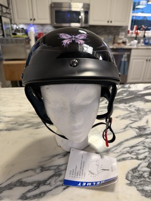 Outlaw Intricate Butterfly Motorcycle Helmet Small Look at pictures 