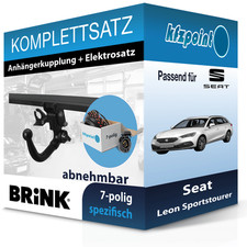 Für Seat Leon Sportstourer 03.20- BRINK Anhängerkupplung abnehmbar + 7polig neu
