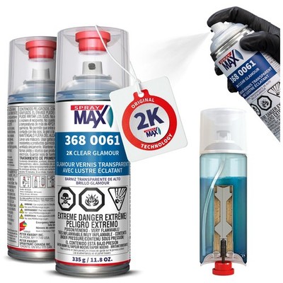 SprayMax 2K Glamour High Gloss Clear Coat | 11.8 Ounce (Pack of 1), Single