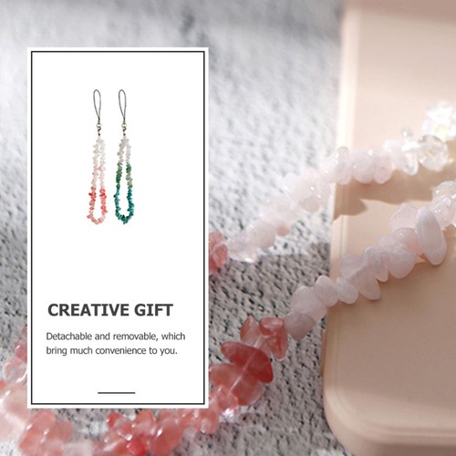 2 Pcs Kristall -Edelstein -Schlüsselkette Dekoratives Telefon Lanyard - 第 7/12 張圖片