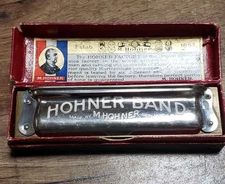 Vintage Hohner Band Harmonica No.132 In Original Box