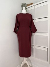 And & Other Stories Midi Midaxi Dress Size 40 Burgundy/Wine Open Back Occasion