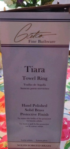 Gatco TIARA Solid Forged Brass Towel Ring 6.5" Rnd 2 Vertical Rows Tooth Dsgn NU - Picture 5 of 8