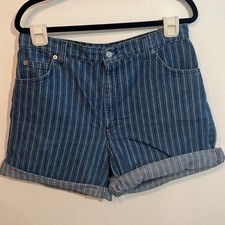 Levi's 951 Vintage Women's Striped Roll Cuff Shorts Relaxed Fit Orange Tab 14