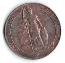 1905 Florin - Rare date VF