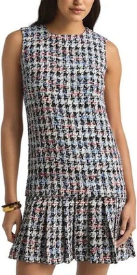 NEW ST. JOHN Americana Houndstooth Dress MULTI SIZE 14/100% AUTHENTIC