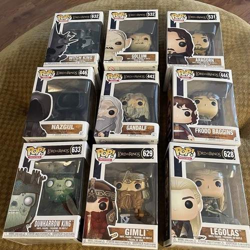 Lord Of The Rings Funko Pop Lot Of 9 Witch King,Nazgul,Dunharrow King,Gandalf Et