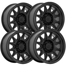 (Set of 4) Pro Comp PA200 Pulse 17x8 6x5.5" +20mm Matte Black Wheels Rims