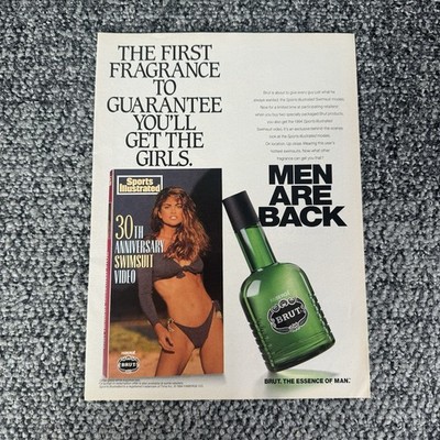 VTG 1994 Brut Fragrance Print Ad Sports Illustrated Swimsuit 30th Anniversary