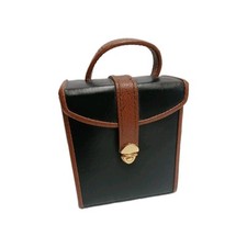 Black Faux Leather Jewelry Folding Travel Case With Handle NEW 