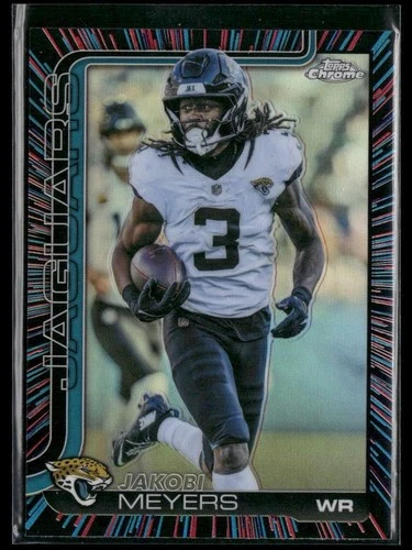 2025 Topps Chrome #176 Jakobi Meyers Neon Pulse Refractor Jaguars J12