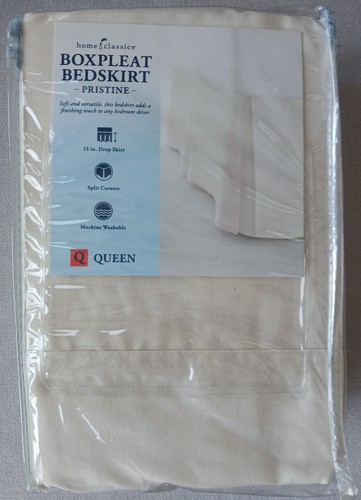 Box Gonna Letto Pieghe Casa Classici Pristine Queen 60”x80” Beige/Avorio NUOVO/etichette - Foto 2 di 3
