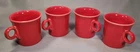 Set of 4 Fiesta Fiestaware Red/Scarlett Coffee Cups O Ring Handle