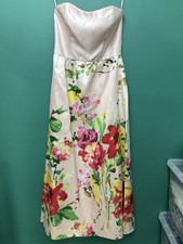 Alfred Sung Floral Dress. Size UK12. Party Dress Evening Dress Pink