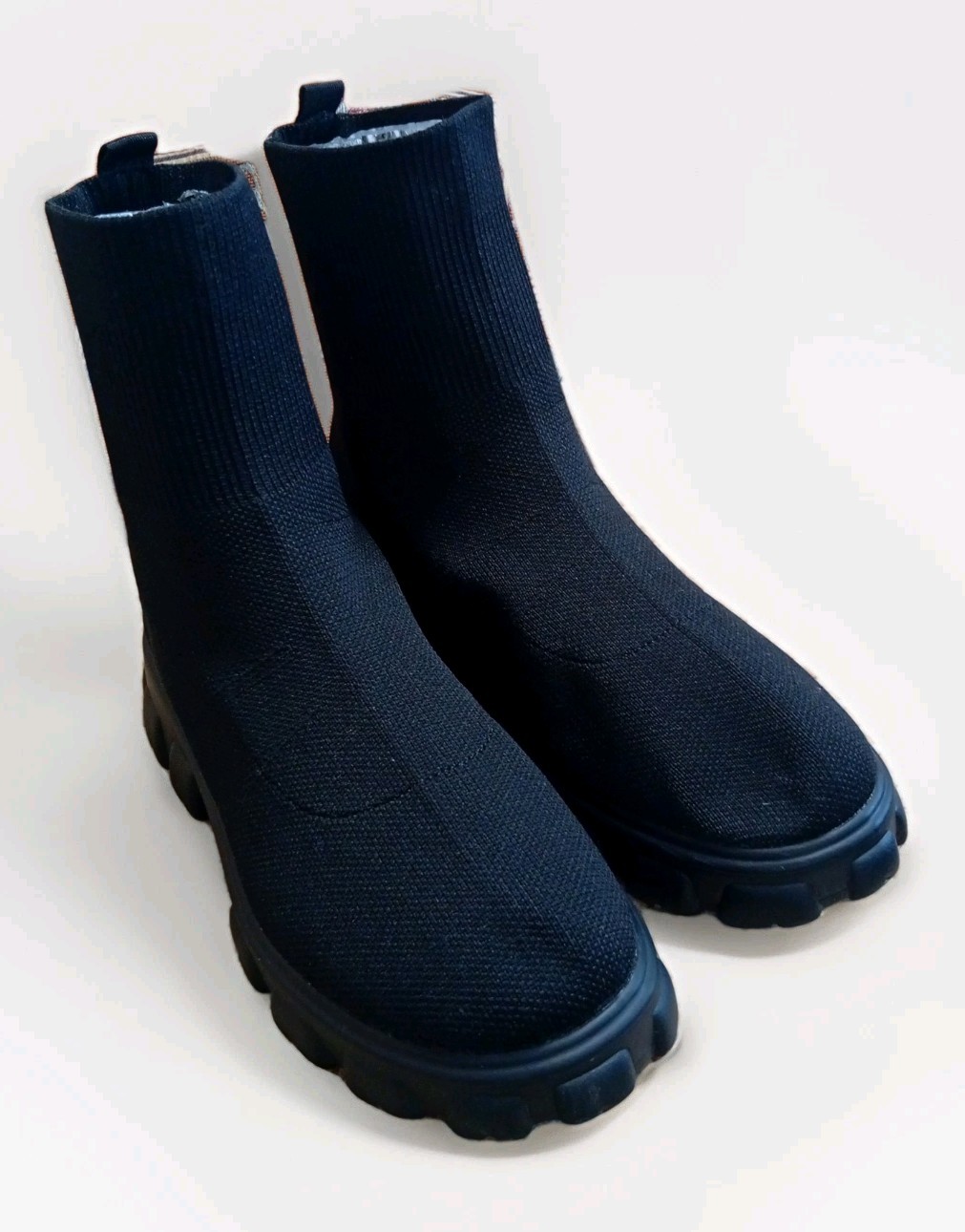 Damen Niedriger Absatz Breite Passform Elastische Schlupfboots,Chelseaboots Gr42
